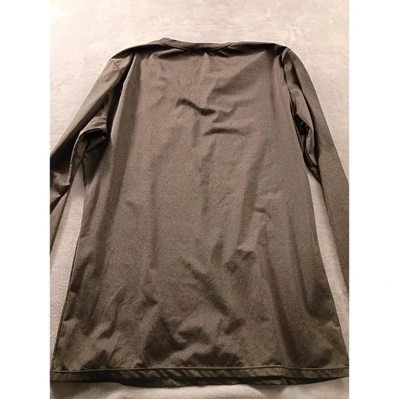 Shirt Mens Large Gray Long Sleeve V-Neck Performance Athletic Quick Dry - Picture 6 of 6